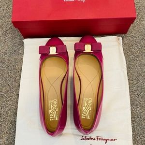 Salvatore Ferragamo Varina Ballet Flats in Patent Pink